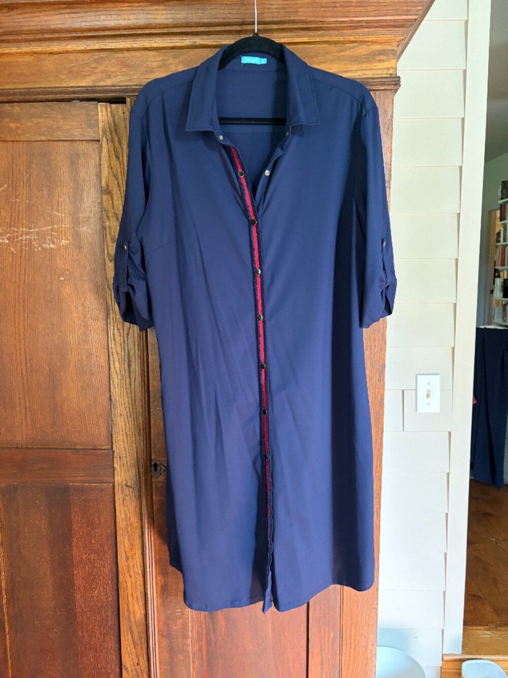 XL - J McLaughlin Navy Shirt Dress